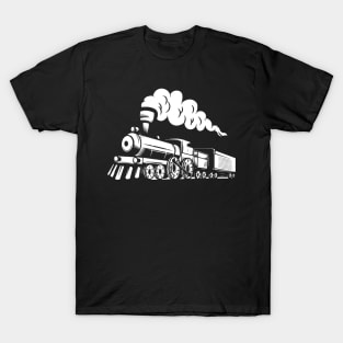 Steam Locomotive - Railroad Engine Railway Station Train T-Shirt